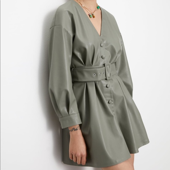 ZARA Faux Leather Dress - Picture 2 of 7